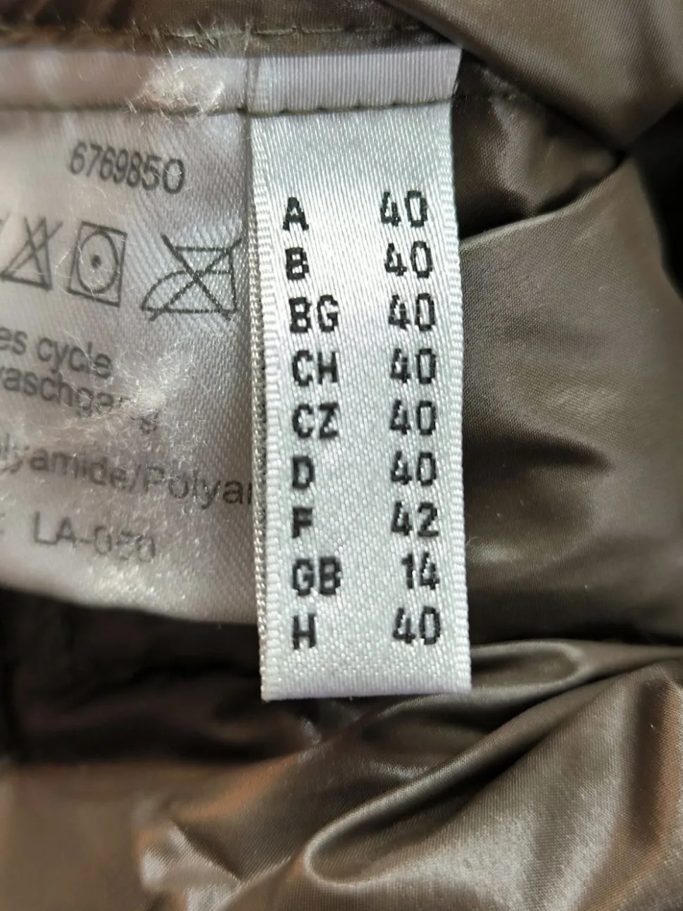 Daunenjacke Größe 40