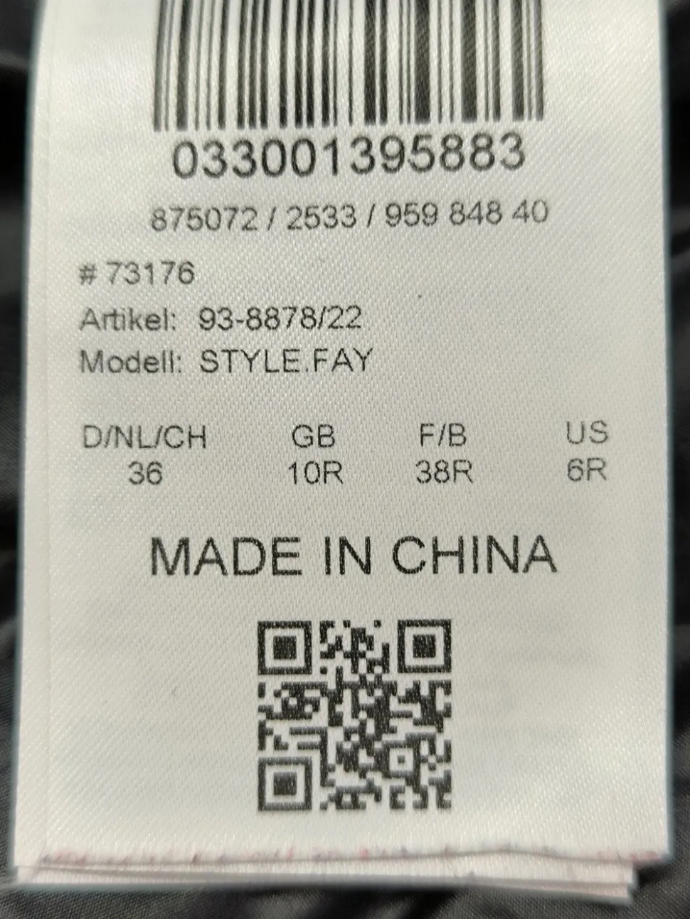 Kapuzenweste Größe 36